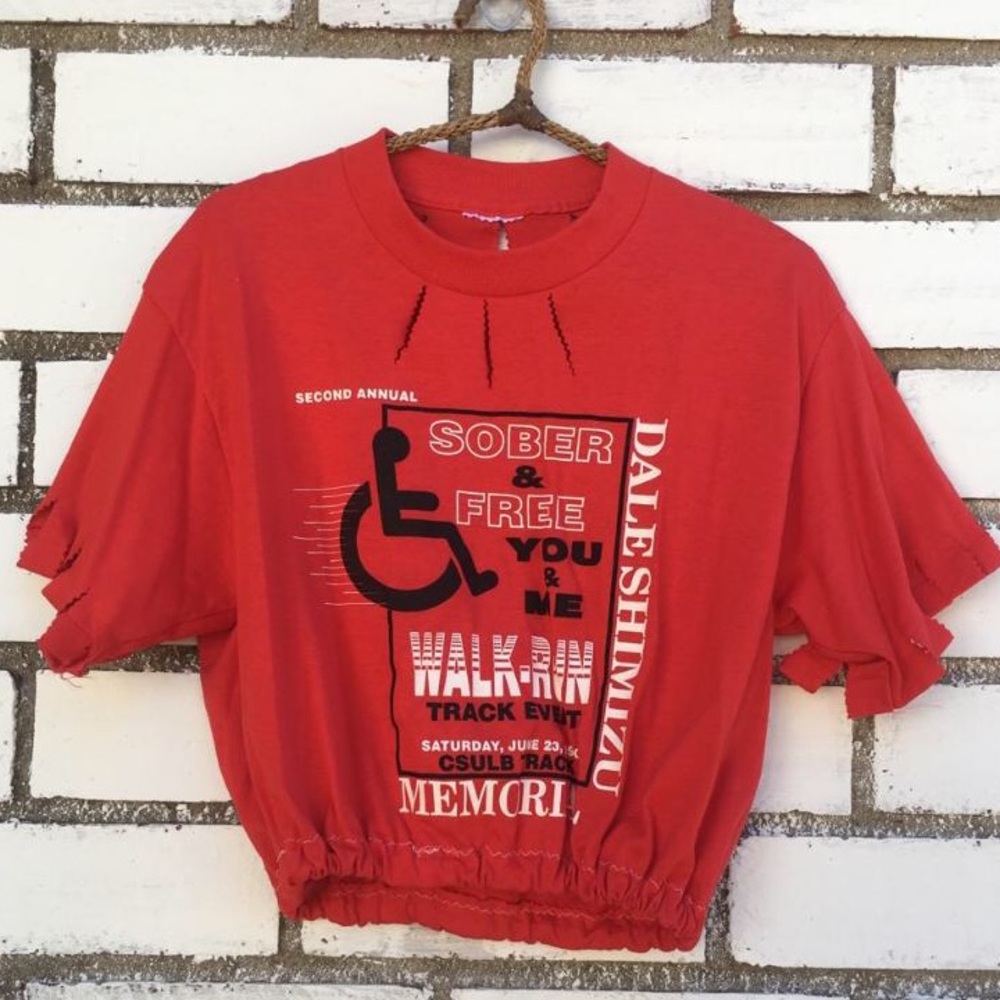 NEW VINTAGE unworn ONE OF A KIND red crop top